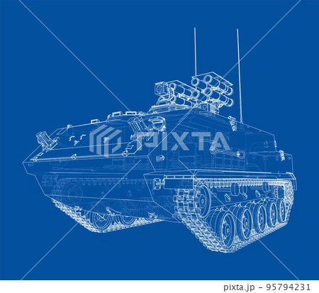 Anti-tank armored car. Vector 95794231