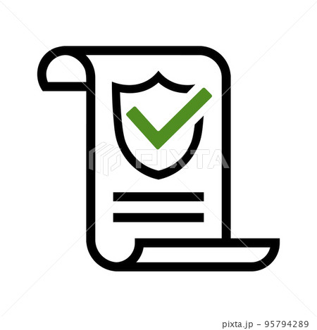 Insurance policy icon. Business document protect 95794289
