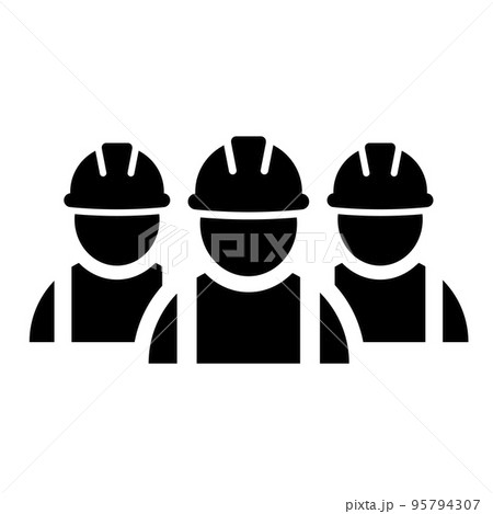 Black construction worker icon Building contractor 95794307