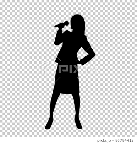 Illustration image of a female office worker singing a song Illustration image of a female office worker singing a song 95794412