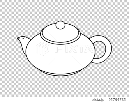 茶壺(茶壺)的簡單線條畫插圖 茶壺(茶壺)的簡單線條畫插圖 95794785