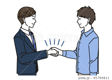 契約成立後握手する男性 95794811