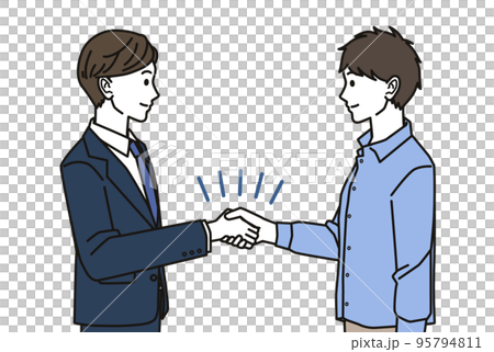 契約成立後握手する男性 95794811