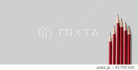 sharpened pencils close up isolated on gray background. Pencil concept business planning. copy space sharpened pencils close up isolated on gray background. Pencil concept business planning. copy space 95795500