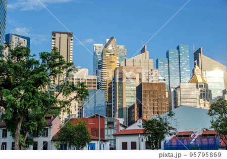 business center, skyscrapers in modern metropolis, city. Singapore CBD. Downtown, business center of modern city. Cityscape of Singapore. Urban landscape of Singapore. business center, skyscrapers in modern metropolis, city. Singapore CBD. Downtown, business center of modern city. Cityscape of Singapore. Urban landscape of Singapore. 95795869