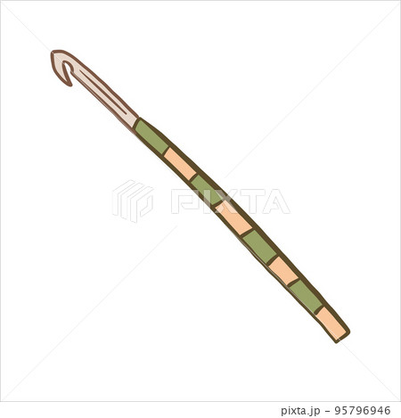 Vector illustration colored in doodle style crochet hook for knitting handwork 95796946