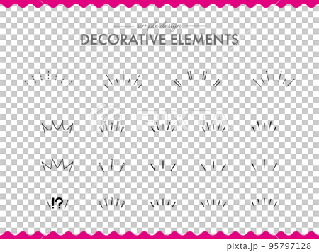 Decorative accent set of stylish accent lines 95797128