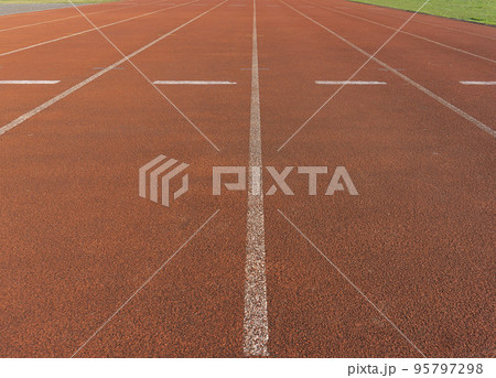 straight way running track in the stadium no people 95797298