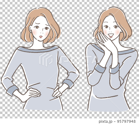 A set of angry women and happy women A set of angry women and happy women 95797948
