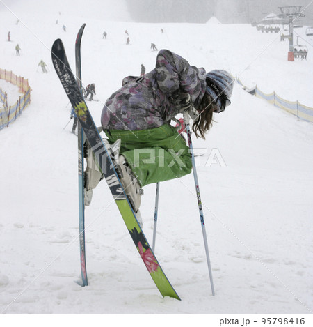 Teen girl on the ski Teen girl on the ski 95798416