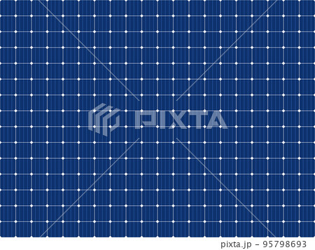 Solar panel grid seamless pattern. Sun electric battery texture. Solar cell pattern. Sun energy battery panel seamless background. Alternative energy source. Vector illustration on blue background 95798693