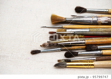Paintbrushes. Artistic brushes still life. Paintbrushes. Artistic brushes still life. 95799747