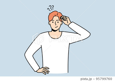Confused man think look for solution  95799760
