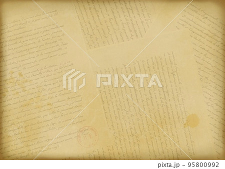 18世紀フランス語の手紙 コラージュ 18世紀フランス語の手紙 コラージュ 95800992