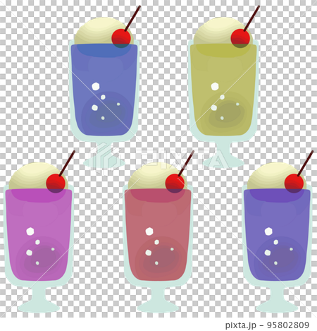 クリームソーダ(色んな味)のイラスト素材 [95802809] - PIXTA