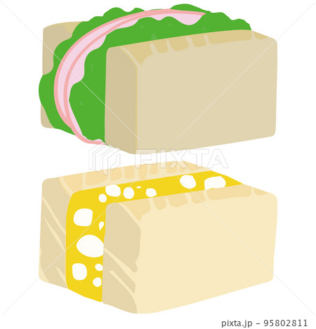 たまごサンドとレタスとハムのサンドイッチ 95802811