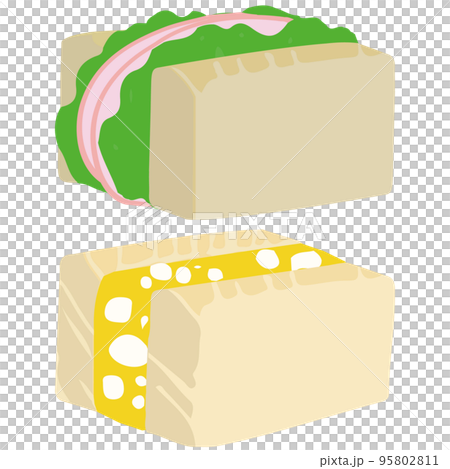 たまごサンドとレタスとハムのサンドイッチ 95802811