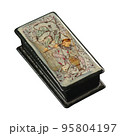 A casket with an artistic painting isolated on a white background 95804197
