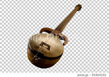 An ancient Asian stringed musical instrument 95804202