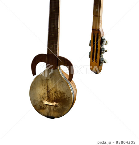 An ancient Asian stringed musical instrument 95804205