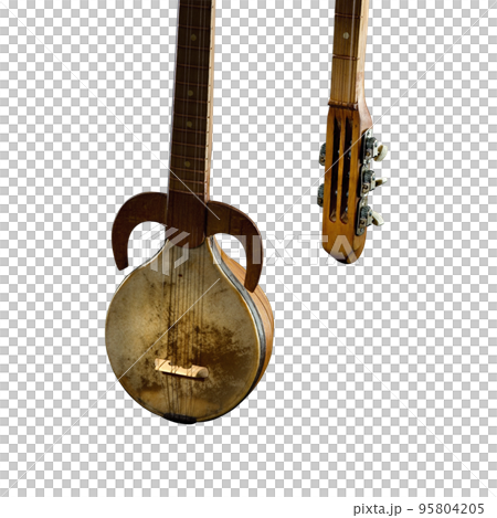 An ancient Asian stringed musical instrument 95804205