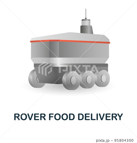 Rover Food Delivery icon. 3d illustration from smart city collection. Creative Rover Food Delivery 3d icon for web design, templates, infographics and more 95804300