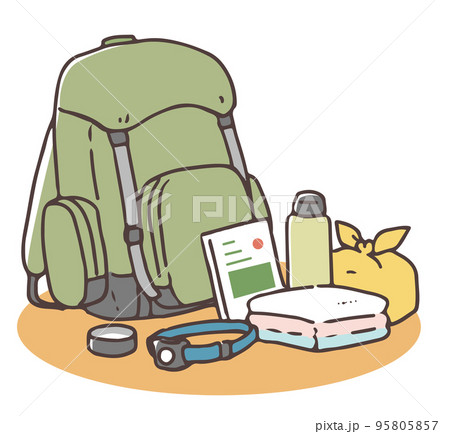 リュックサックと中身 95805857
