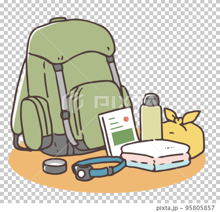 リュックサックと中身 95805857