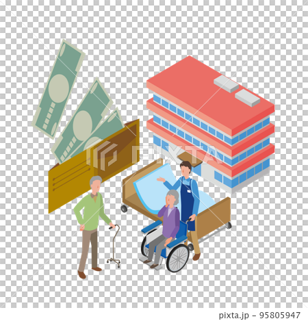 高齢者と介護にかかるお金のイメージ 95805947