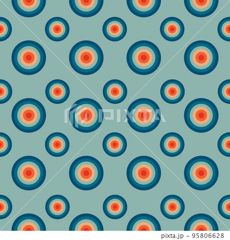 Vintage pattern with circles in the style of the 70s and 60s. 95806628