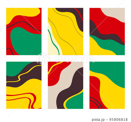 Collection of multicolored abstract paintings against white background Collection of multicolored abstract paintings against white background 95806818