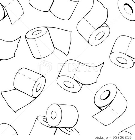 Toilet paper rolls seamless pattern. Vector illustration 95806819