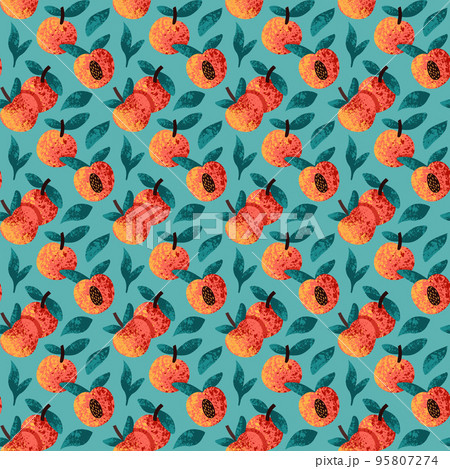 seamless background with peaches 95807274