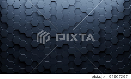 Realistic abstract honeycomb background. 3d rendering. Realistic abstract honeycomb background. 3d rendering. 95807297