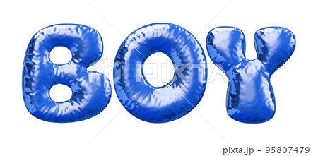 Inflated letters. Inflated letters. Blue glossy inflated letter. 95807479
