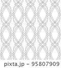 Seamless vector pattern of interlaced black thin lines Celtic motif. Seamless vector geometric pattern of simple intersecting shapes. 95807909