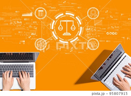 Legal advice service concept with people working together 95807915