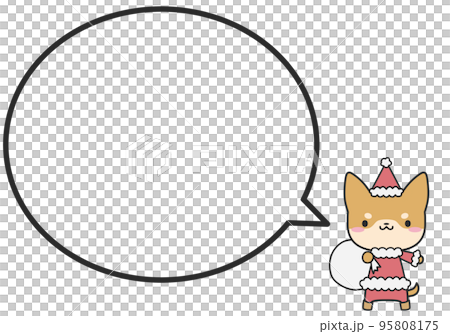 Christmas Shibainu and a simple round speech bubble 95808175