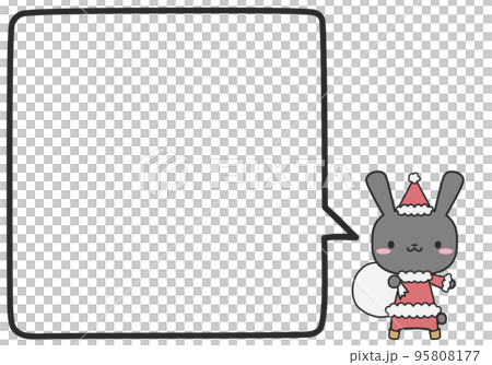Christmas rabbit and a simple square speech bubble 95808177