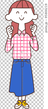 A young lady who poses a gut 95808219
