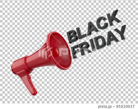 Announcing black friday sale with a megaphone Announcing black friday sale with a megaphone 95810037