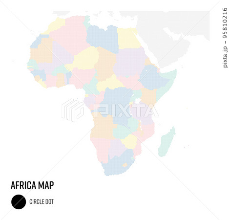 世界地図ドット アフリカ地域 国別にグループのイラスト素材