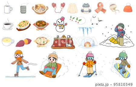 冬のイラストまとめ 冬のイラストまとめ 95810349