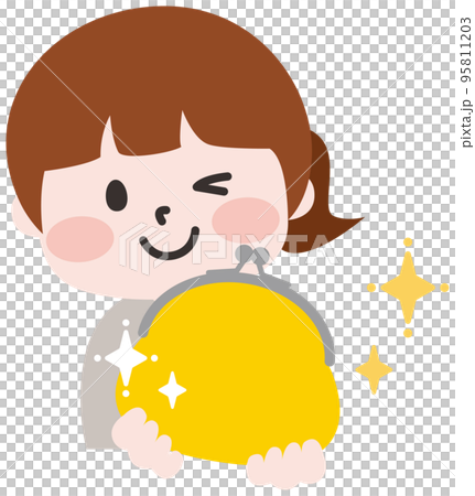 Illustration of a woman with a purse 95811203