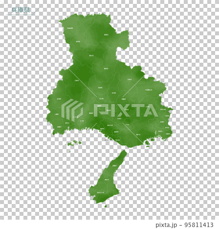 水彩風格地圖兵庫縣 水彩風格地圖兵庫縣 95811413