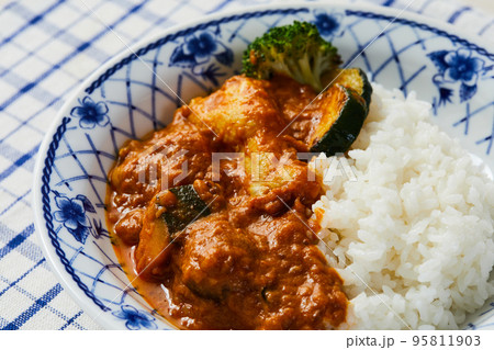 インドカリー　ベジタブルカレー　カレー　チキンカレー　カレーライス　 95811903