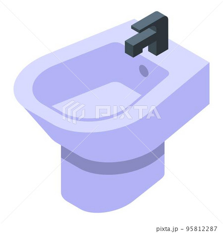 Bath bidet icon. Isometric of bath bidet vector icon for web design isolated on white background Bath bidet icon. Isometric of bath bidet vector icon for web design isolated on white background 95812287
