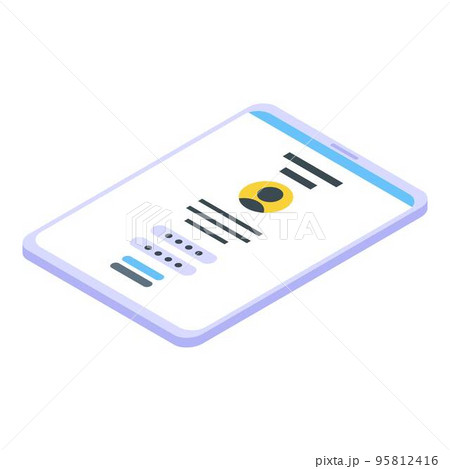 Login password authentication icon. Isometric of login password authentication vector icon for web design isolated on white background Login password authentication icon. Isometric of login password authentication vector icon for web design isolated on white background 95812416