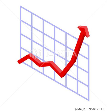 Graph chart breakthrough icon. Isometric of...のイラスト素材 [95812612] - PIXTA
