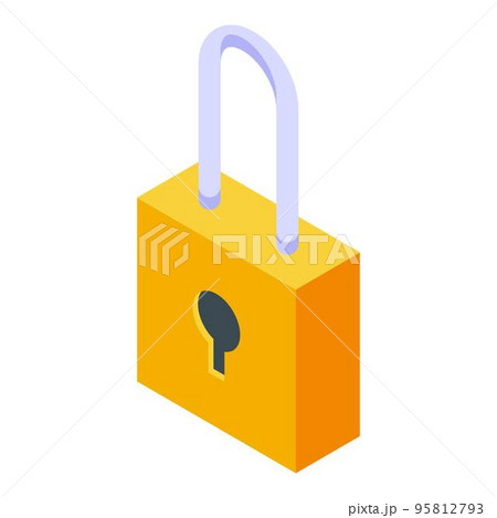 Audit padlock icon. Isometric of audit padlock vector icon for web design isolated on white background Audit padlock icon. Isometric of audit padlock vector icon for web design isolated on white background 95812793